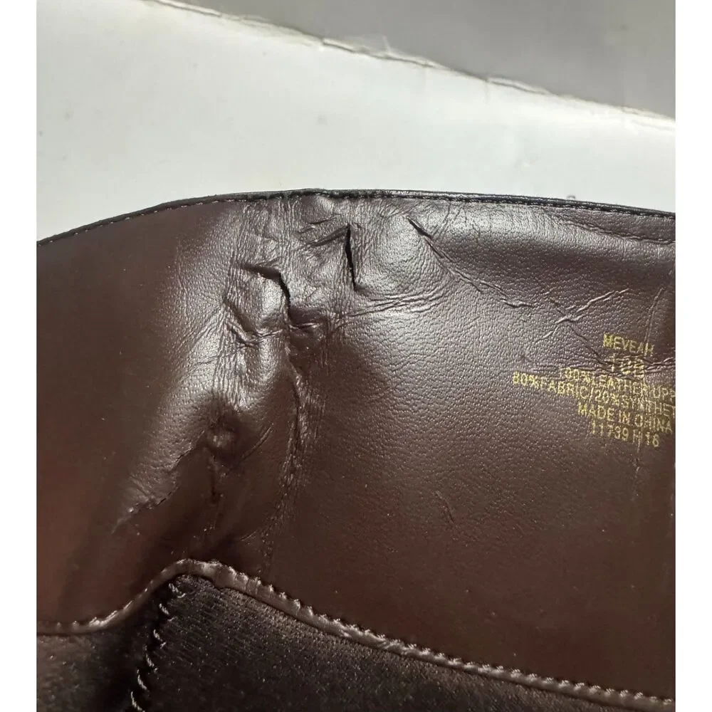 Ralph Lauren Meveah leather high boots chocolate brown equestrian women 10B